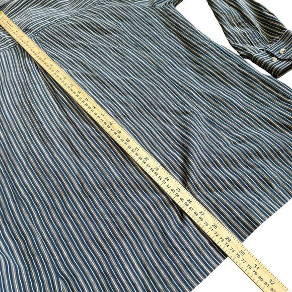 Kuhl Men’s Size X-Large Long Sleeve Button Front Shirt Navy Striped Textured XL - Picture 11 of 14